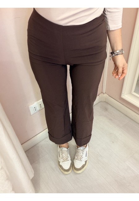 Pantaloni elastici LUISA marroni