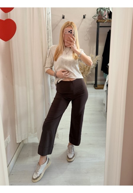 Pantaloni elastici LUISA marroni