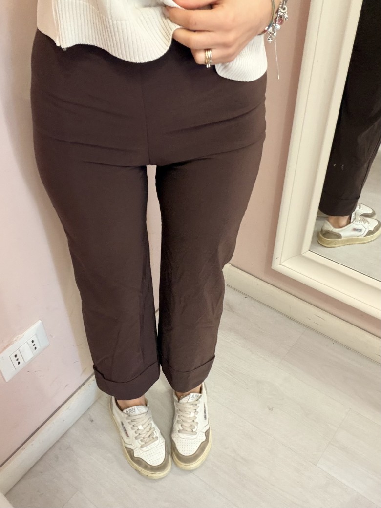 Pantaloni elastici LUISA marroni