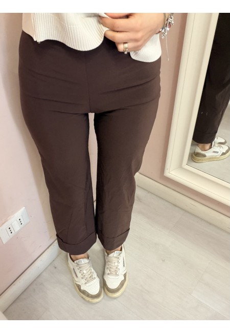 Pantaloni elastici LUISA marroni