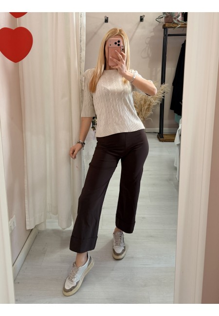 Pantaloni elastici LUISA marroni