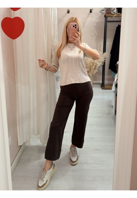 Pantaloni elastici LUISA marroni