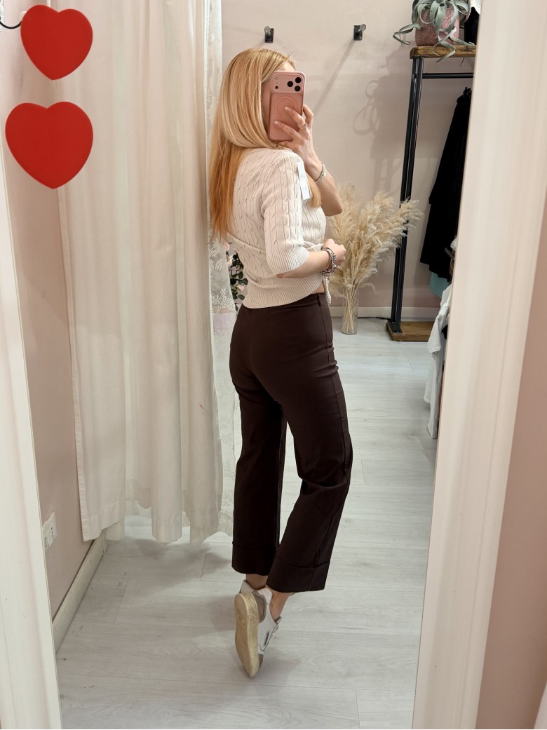 Pantaloni elastici LUISA marroni