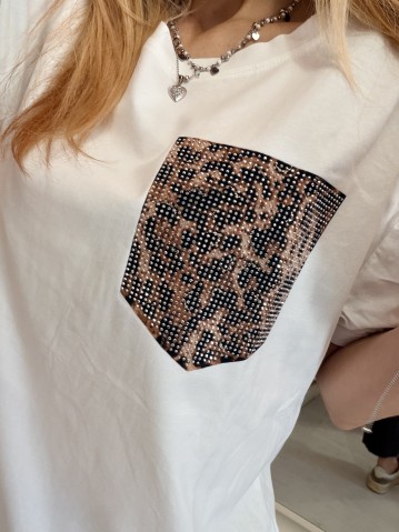 Maglia t shirt taschina leopardata 2