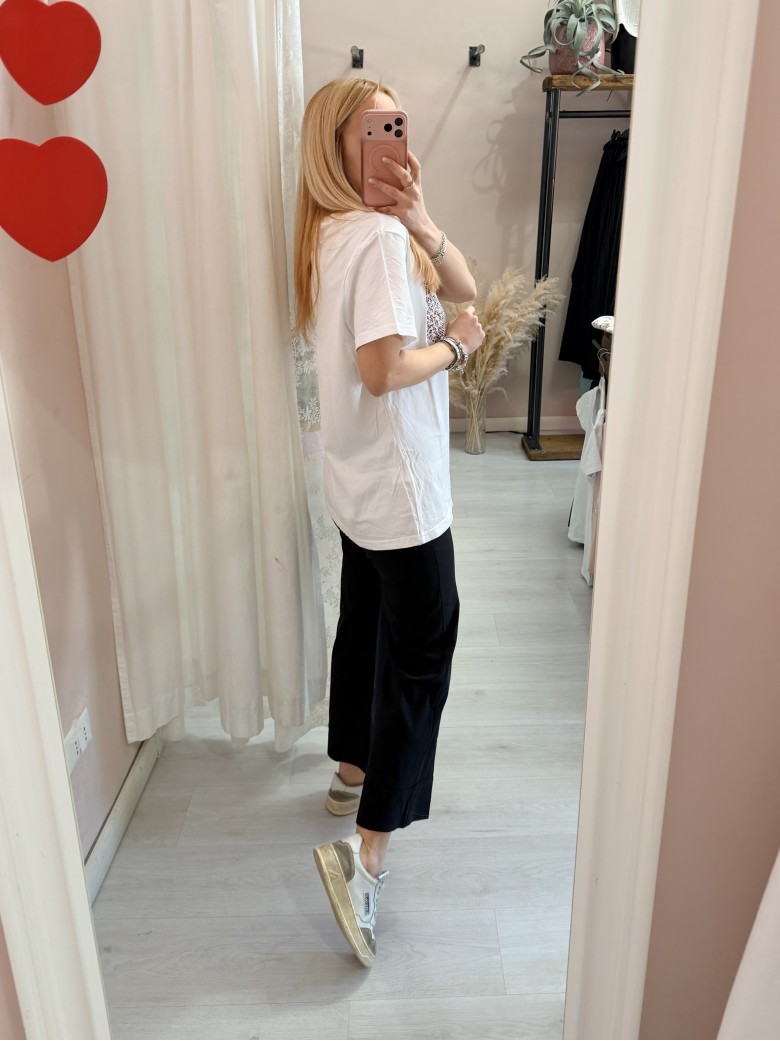 Maglia t shirt taschina leopardata rosa