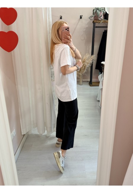 Maglia t shirt taschina leopardata rosa