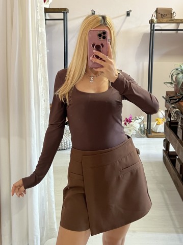 Body scollato MARRONE 2