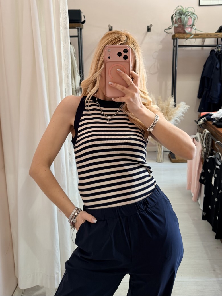 Canotta luis a righe blu