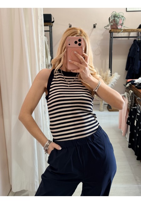 Canotta luis a righe blu