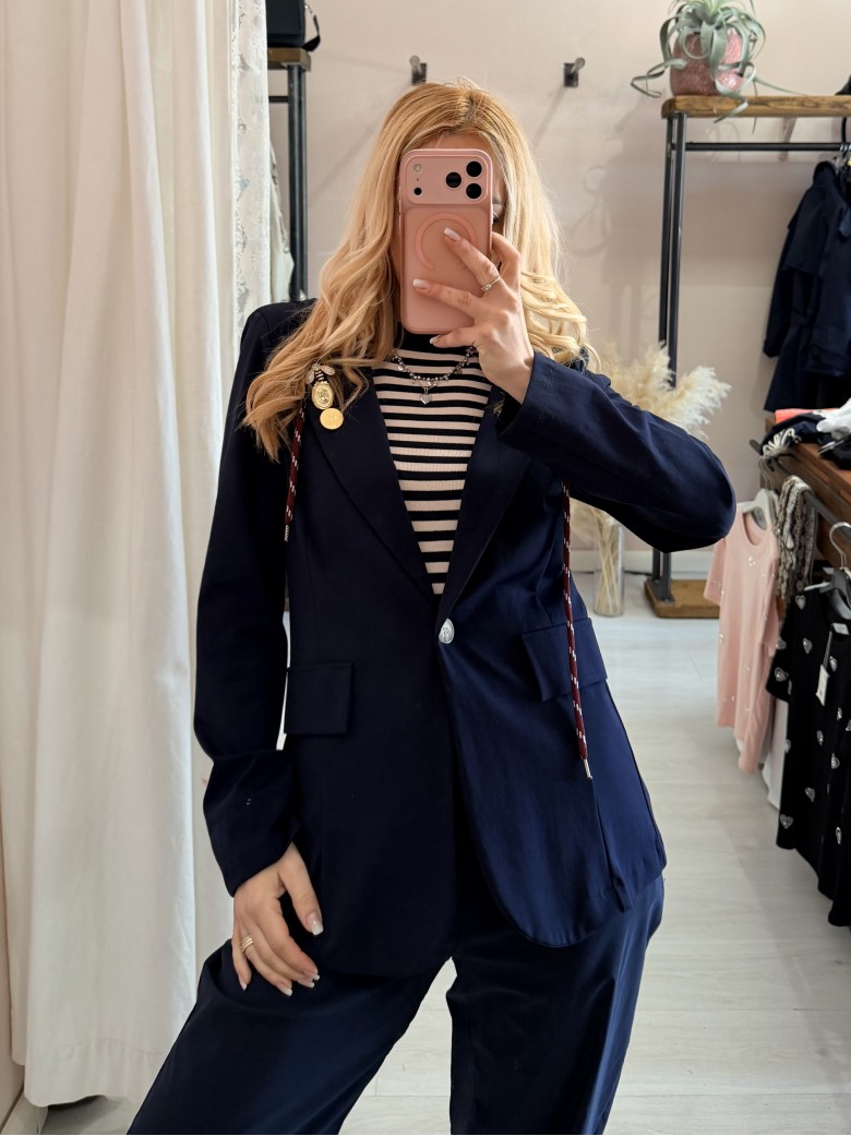 Giacca tipo felpa con cappuccio blu