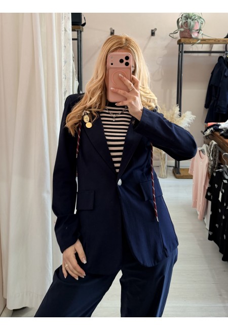 Giacca tipo felpa con cappuccio blu