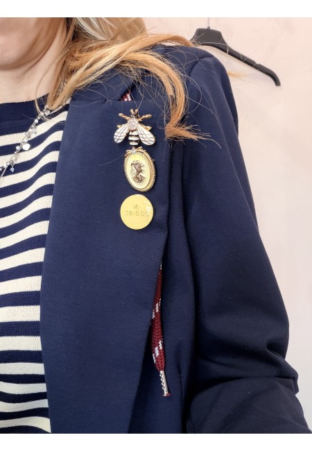 Giacca tipo felpa con cappuccio blu