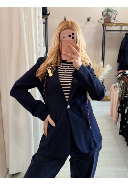 Giacca tipo felpa con cappuccio blu