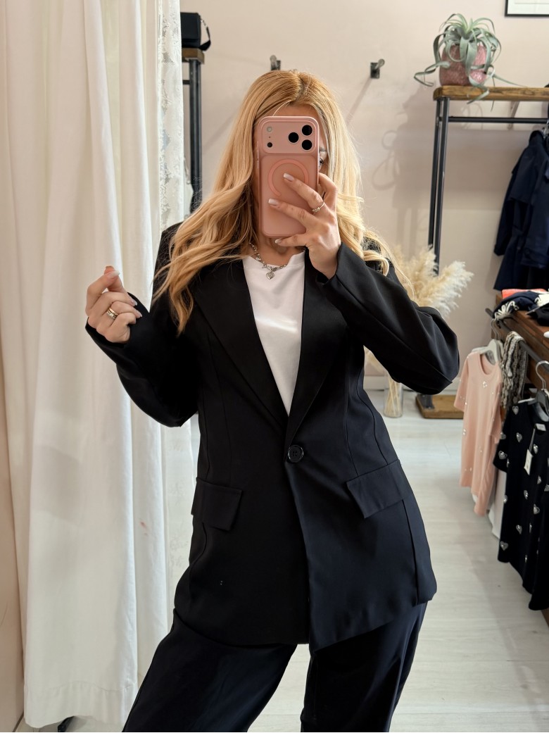 Giacca blazer sagomata nera