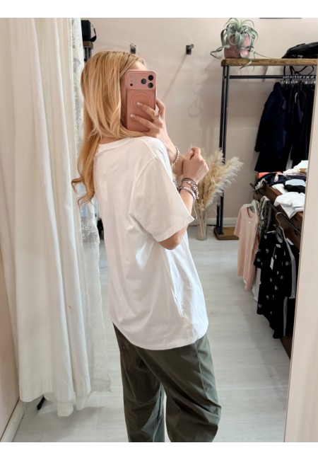 Maglia t shirt soffioni bianca