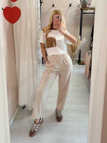 Maglia t shirt tasca con le frange 2