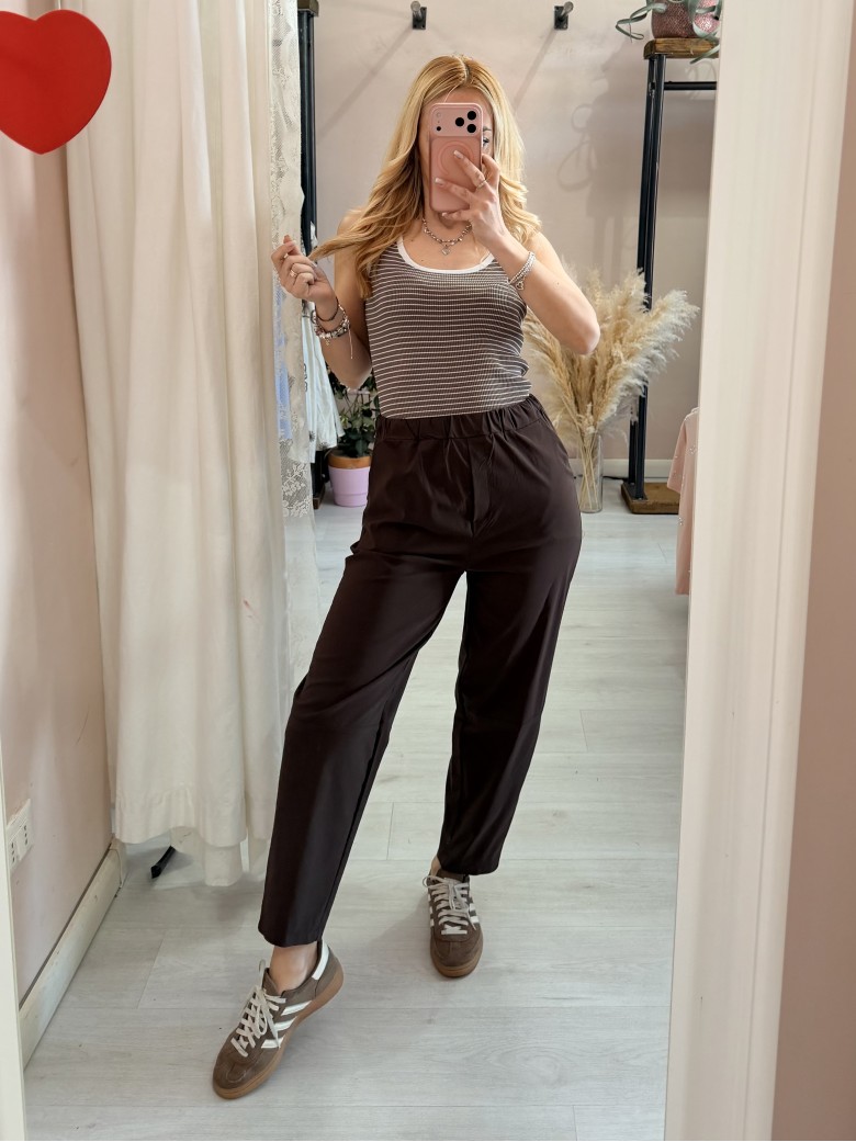 Pantaloni leggeri marroni
