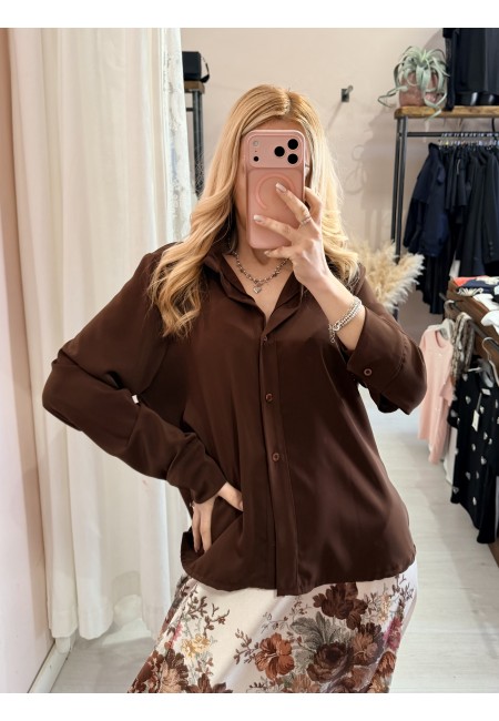 Camicia morbida marrone