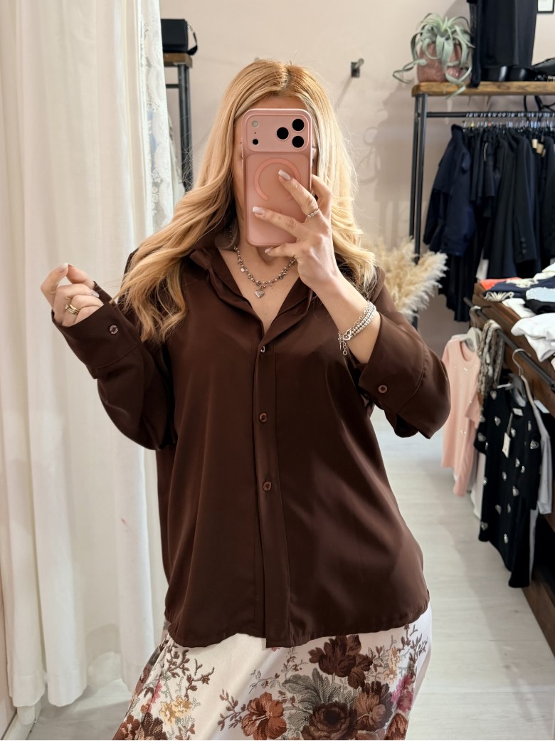 Camicia morbida marrone