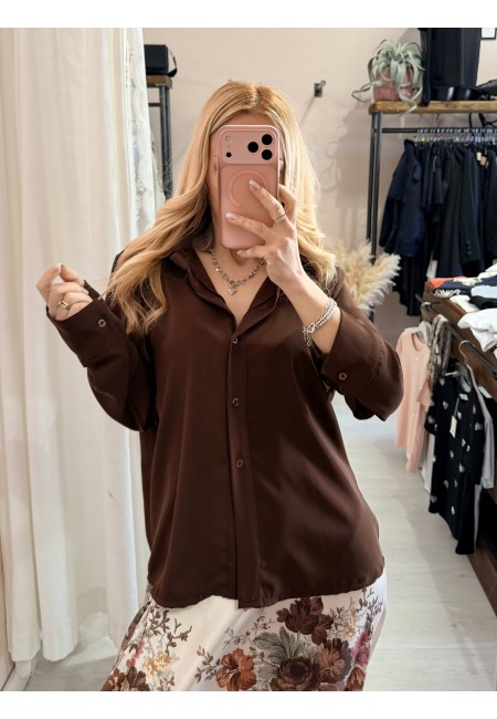 Camicia morbida marrone
