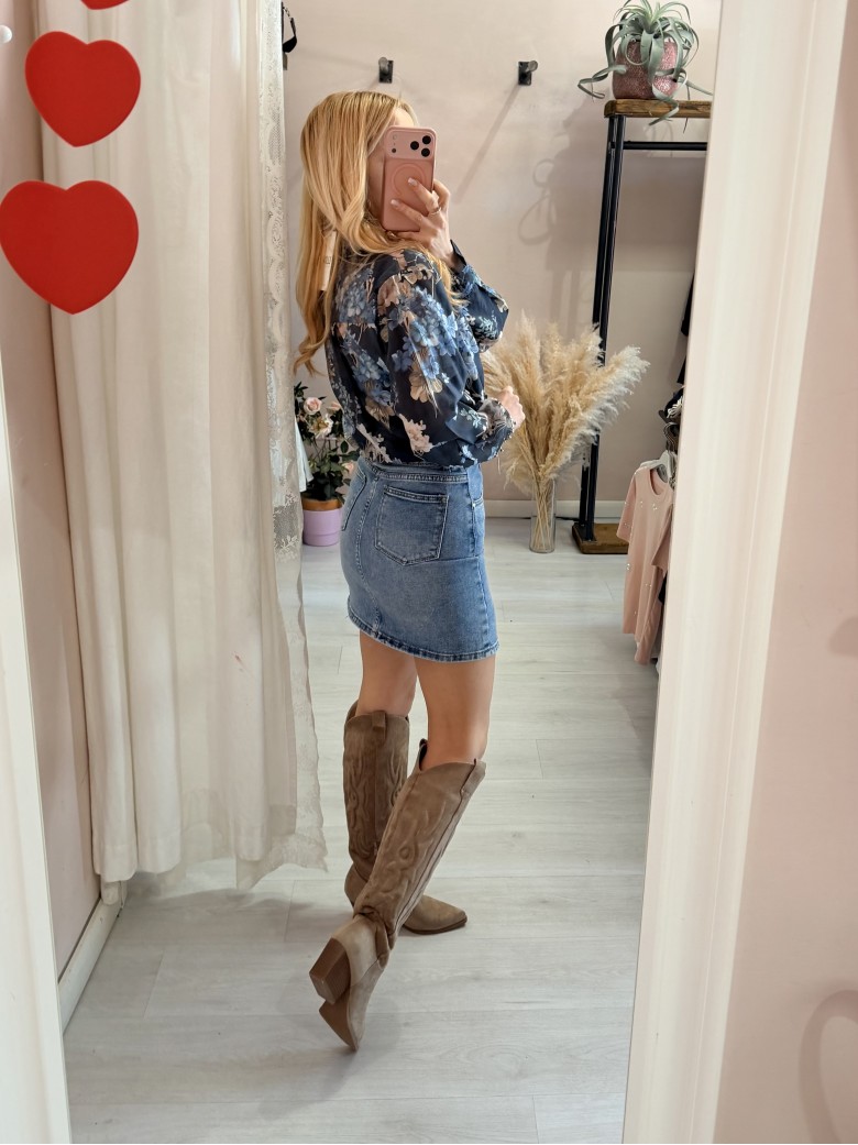 Camicia floreale blu