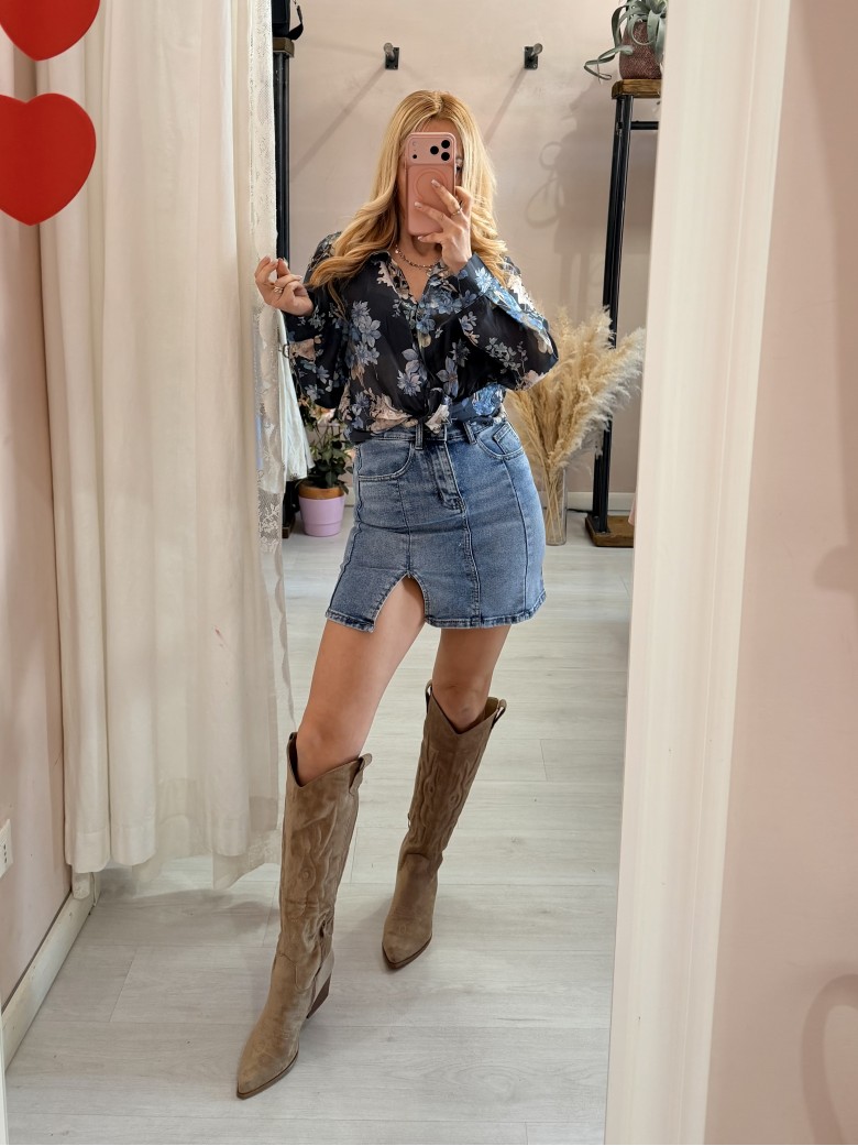 Gonna di jeans con spacchetto