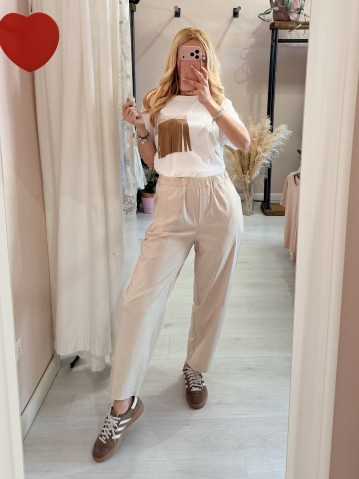 Pantaloni leggeri beige 2