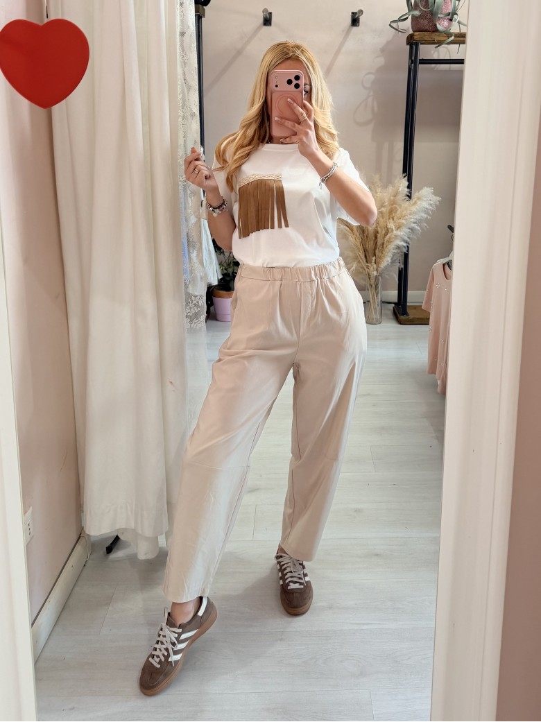Pantaloni leggeri beige