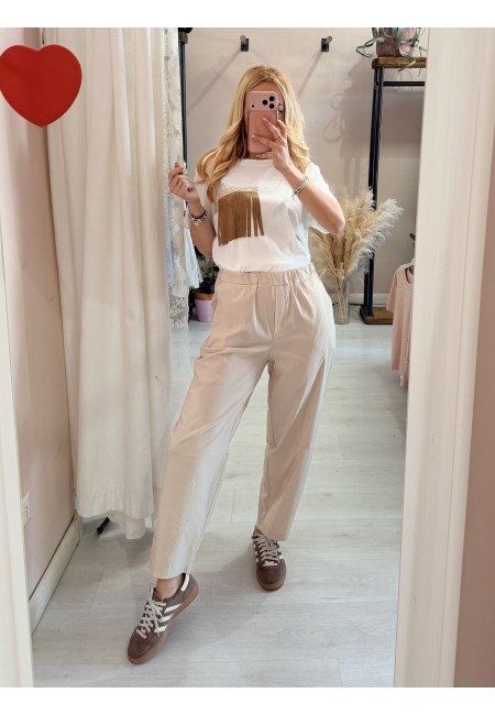 Pantaloni leggeri beige