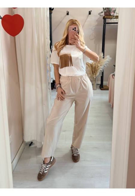 Pantaloni leggeri beige