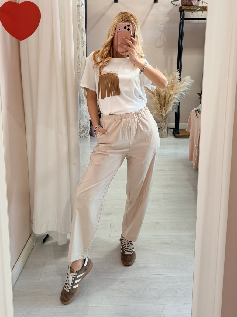 Pantaloni leggeri beige