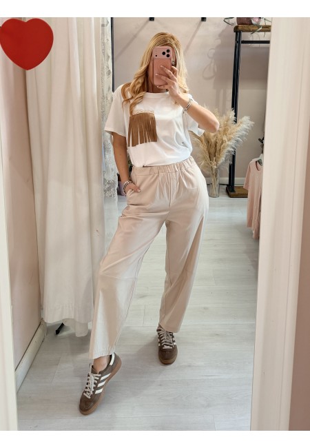 Pantaloni leggeri beige