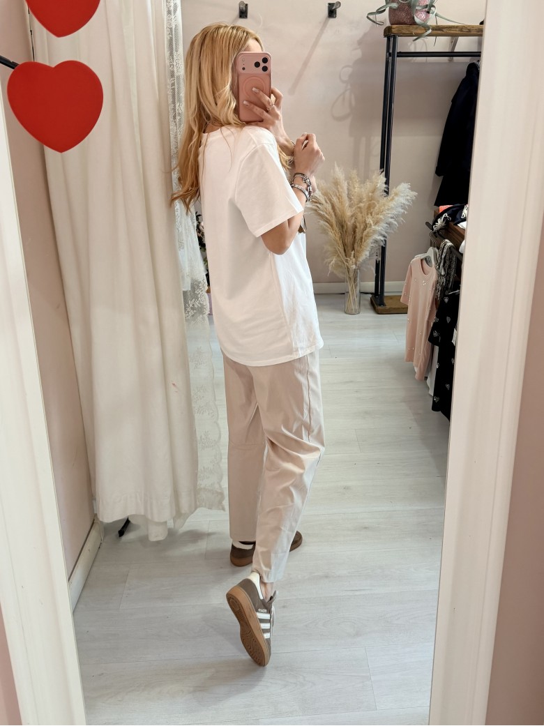 Maglia t shirt tasca con le frange