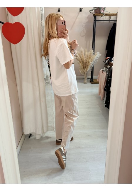 Maglia t shirt tasca con le frange