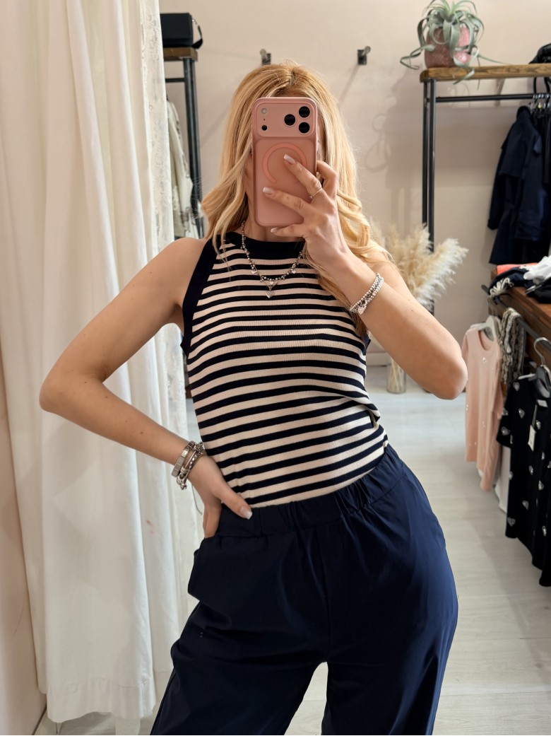 Canotta luis a righe blu