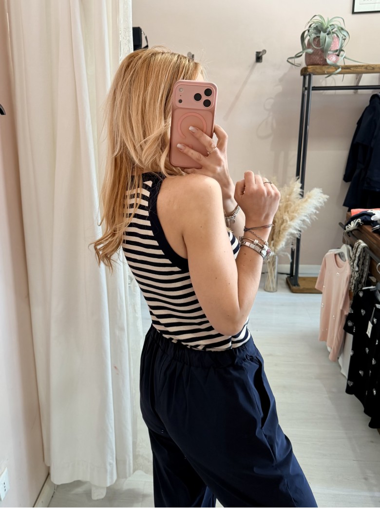 Canotta luis a righe blu