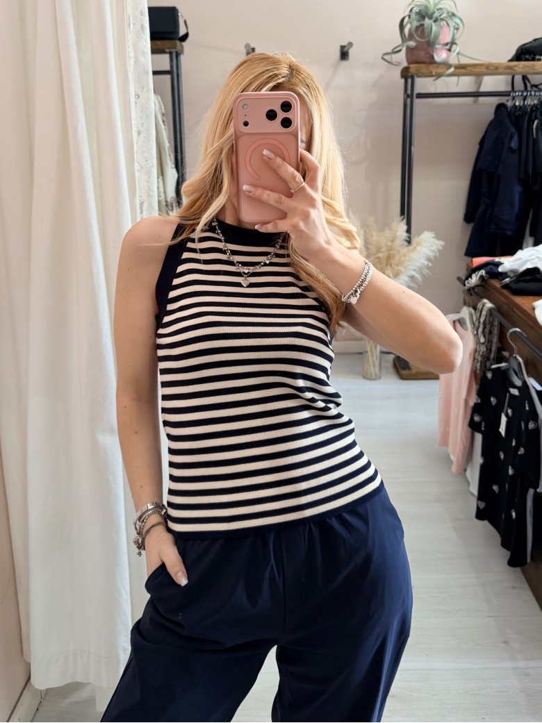 Canotta luis a righe blu