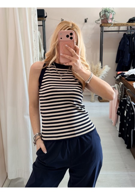 Canotta luis a righe blu