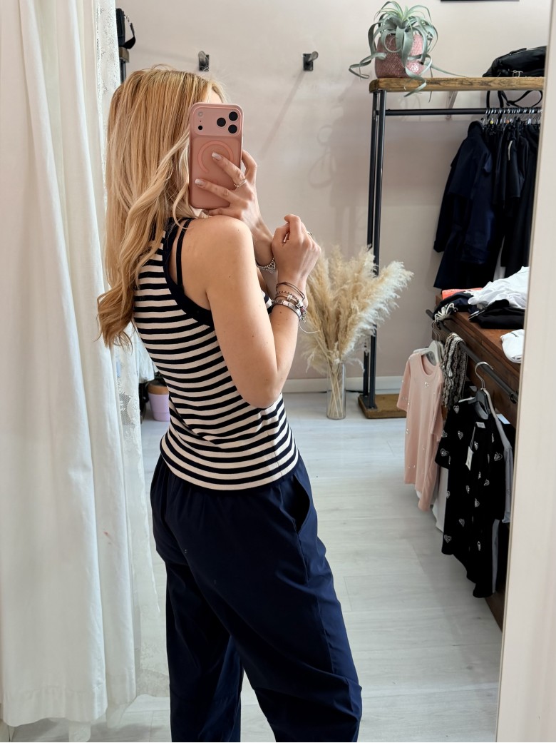 Canotta luis a righe blu