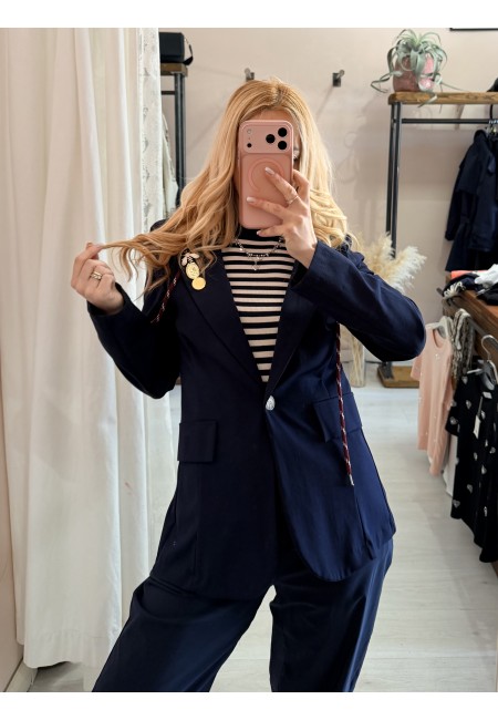 Giacca tipo felpa con cappuccio blu