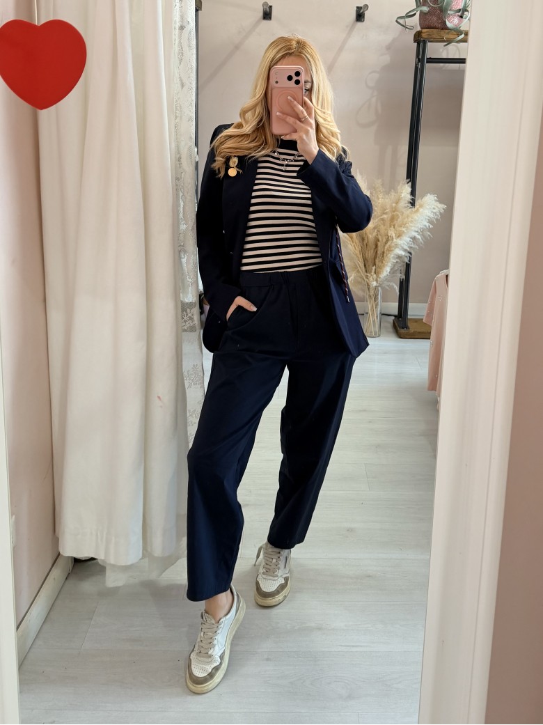 Giacca tipo felpa con cappuccio blu