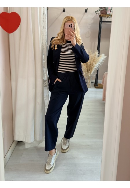 Giacca tipo felpa con cappuccio blu