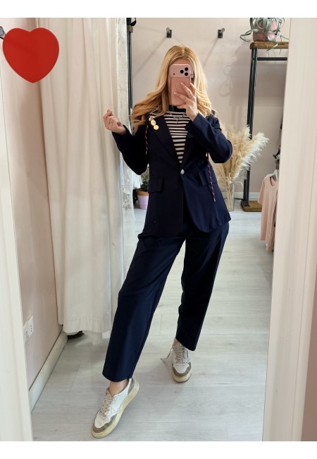 Giacca tipo felpa con cappuccio blu