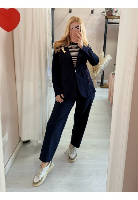 Giacca tipo felpa con cappuccio blu