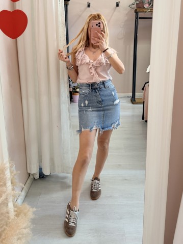 Gonna di jeans strappetti 2