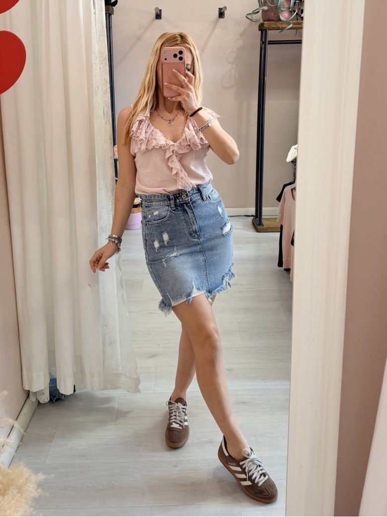 Gonna di jeans strappetti