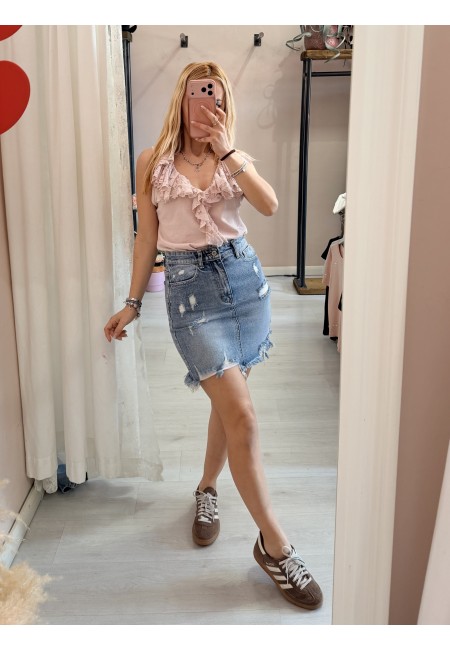 Gonna di jeans strappetti