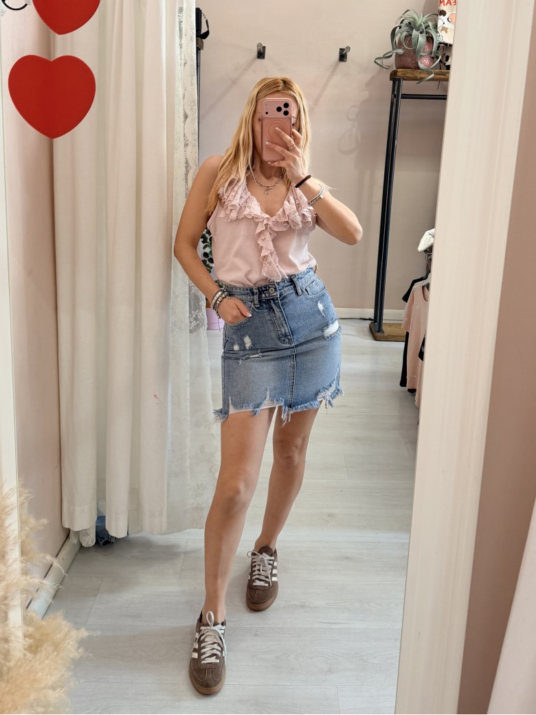 Gonna di jeans strappetti