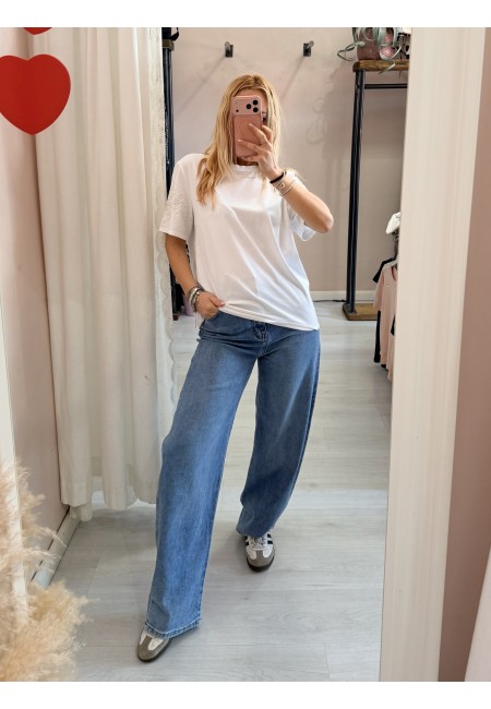 Maglia t shirt CAMILLA perline sulla manica