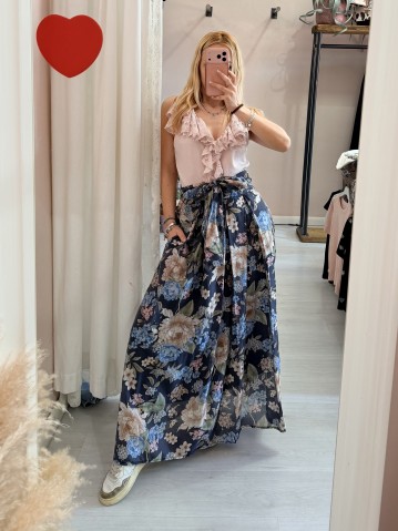 Gonna lunga FLOREALE blu